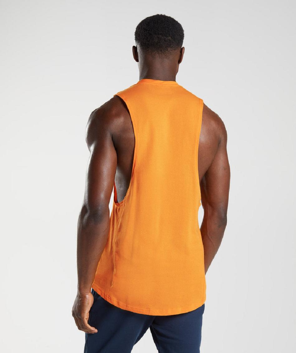 Camiseta Tirantes Gymshark React Drop Arm Hombre Naranjas | CO 3161ILH